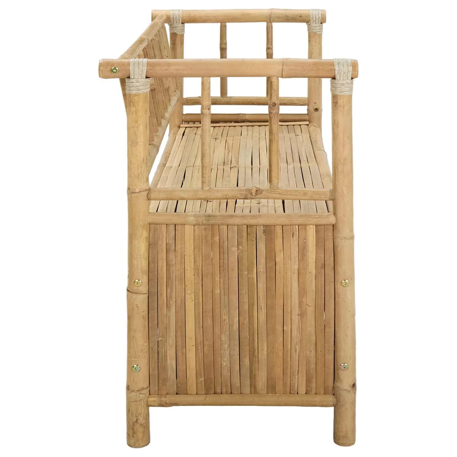 Parkovna Shramba Klop 110 x 47 x 80 cm Bambus Naravna - slika 5