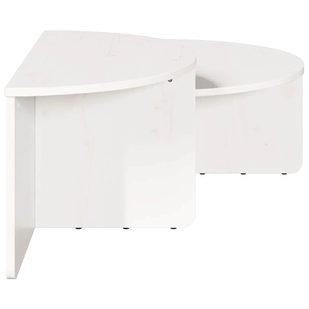 Klubska miza 2 kos Bela 79 x 39,5 x 40 cm Trdna borovina - slika 10
