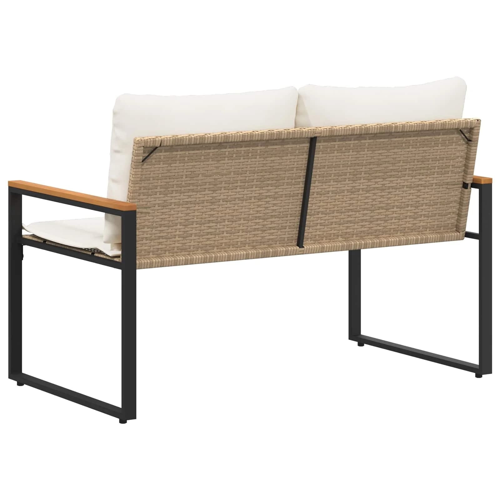 klop z blazino Bež in smetanasto bela 115 x 65 x 72 cm Ratan - slika 7