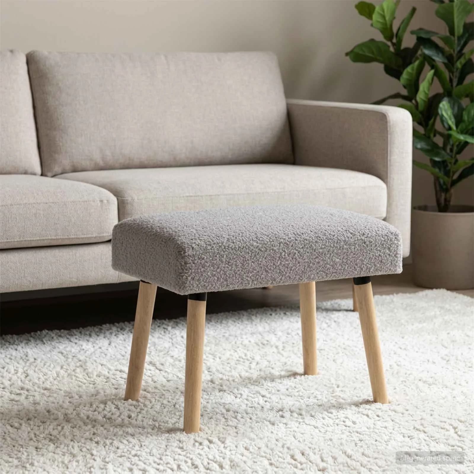 klop Enobarvno Svetlo siva 60 x 40 x 45 cm Bouclé