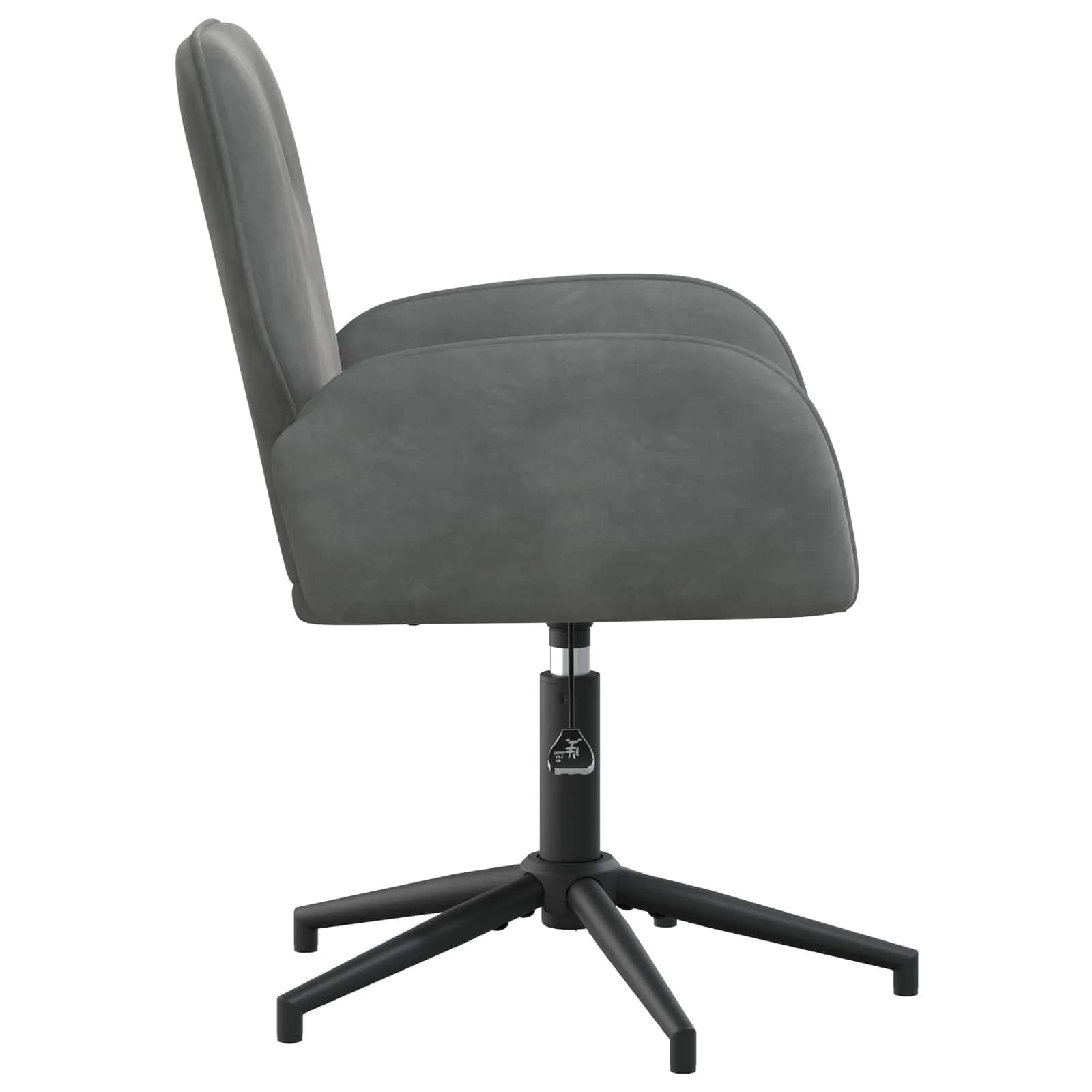 Vrteči pisarniški stoli 4 kos 54 x 55 x 90 cm Temno siva Žamet - slika 4