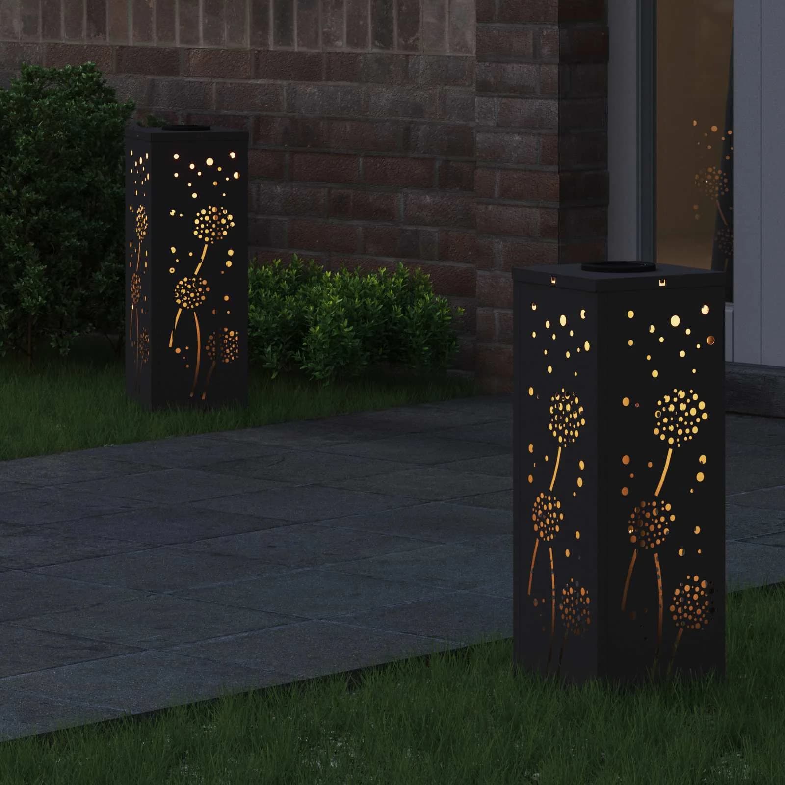 Solarno LED svetilo za pot 2 kos Toplo bela 18 x 18 x 50 cm - slika 3