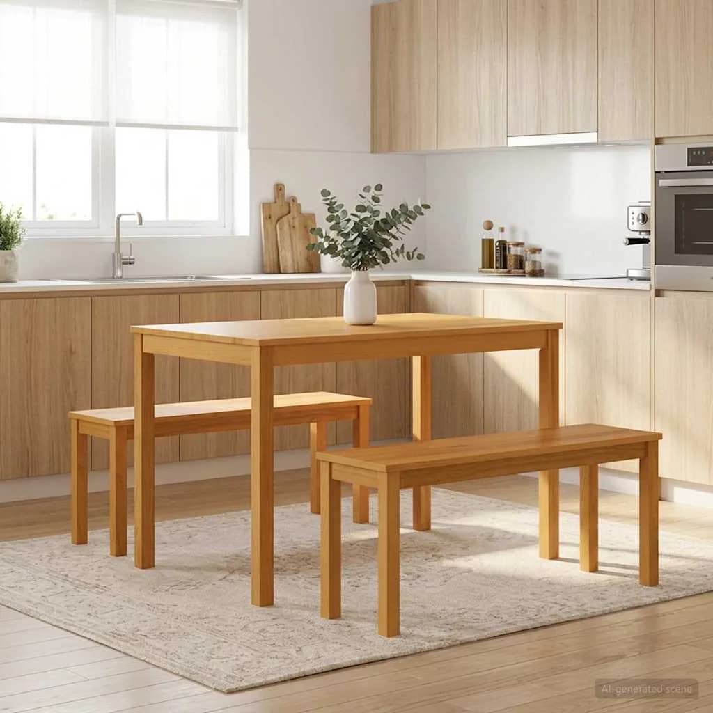 Jedilna klop 95 x 32 x 45 cm Masivno hrastovo les Naravna