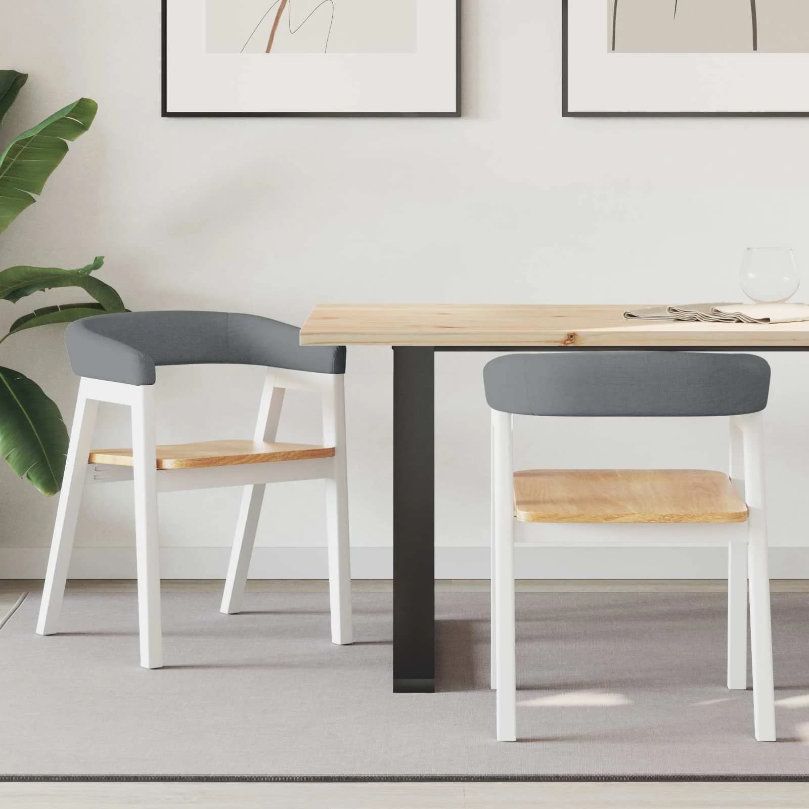 Jedilni stoli 2 kos Masivno gumovo les Bela 54 x 57 x 73 cm