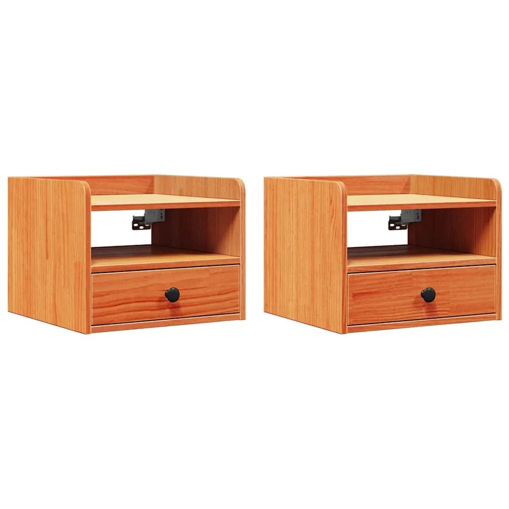 Nočna omarica 2 kos Voskast rjav 38 x 36 x 29,5 cm - slika 2