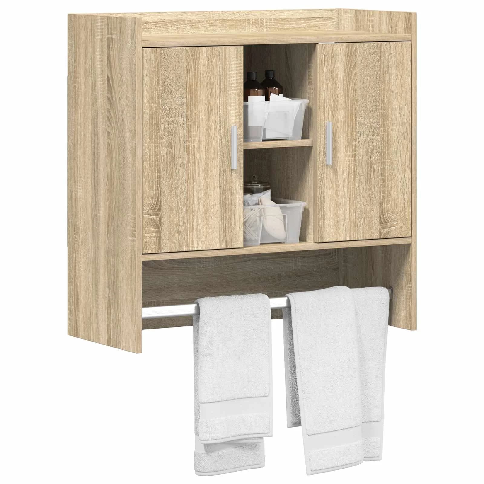 Stenska polica Montaža za steno Sonoma hrast 80 x 36 x 80 cm - slika 2