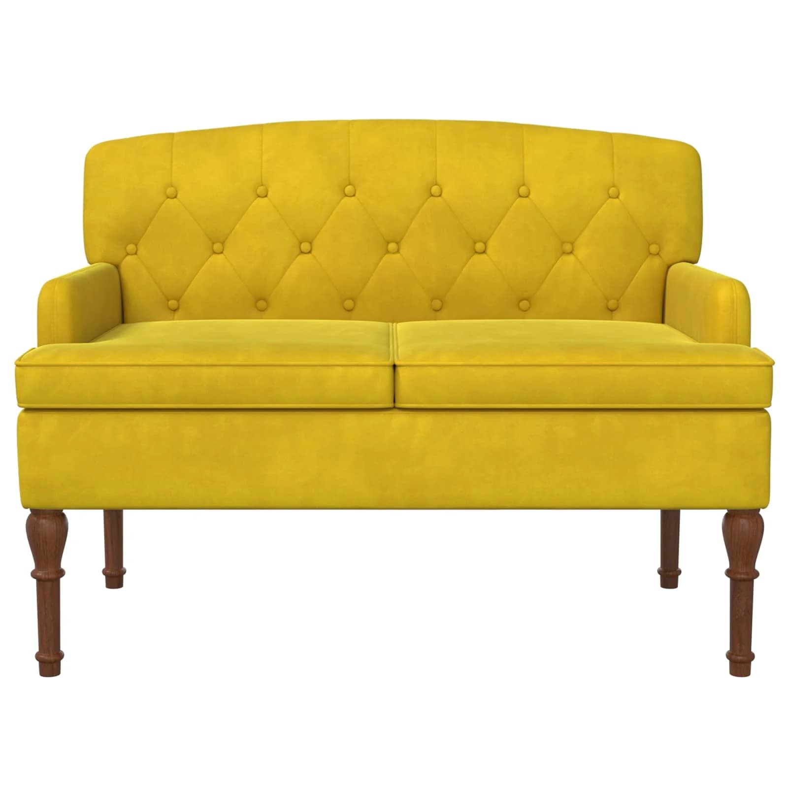 Dvojnica s gumbi Svetlo rumena 111 x 65 x 79 cm Žamet - slika 3