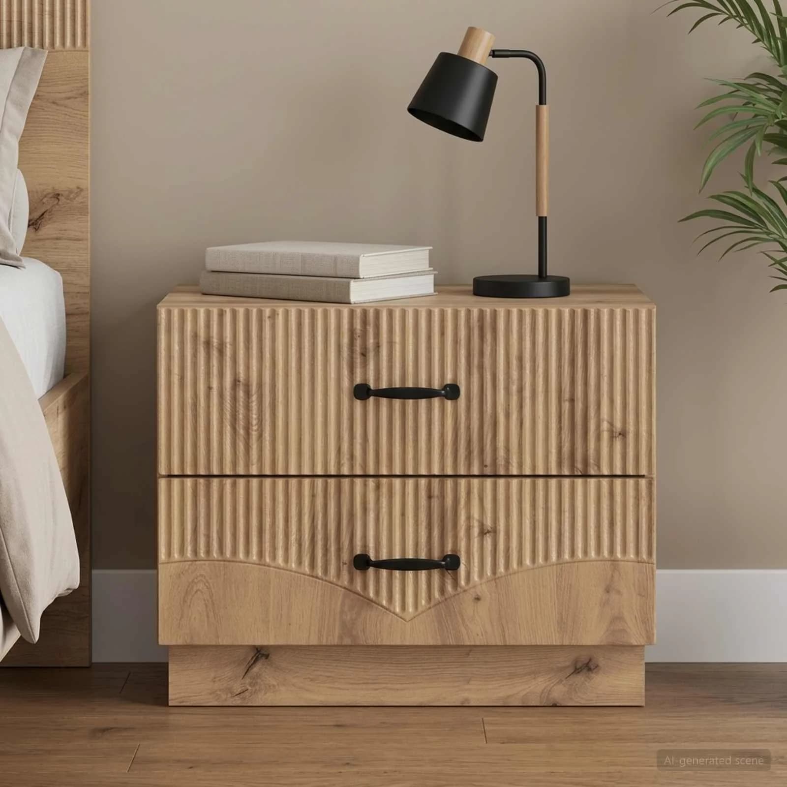 Nočna omarica Artisan hrast 62 x 34,5 x 44,5 cm Inženirski les