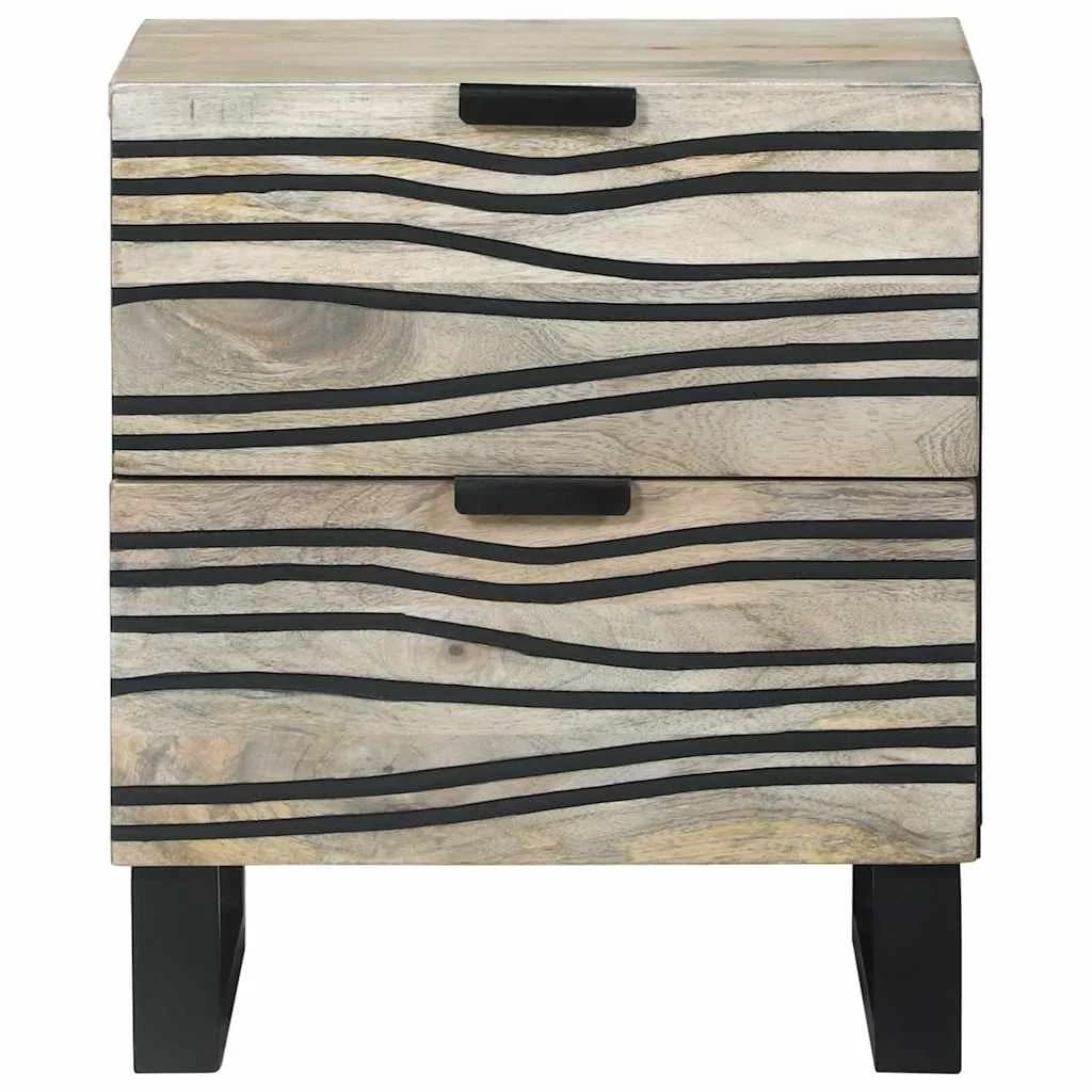 Nočna omarica 2 kos Bela 40 x 33 x 46 cm Inženirski les - slika 4