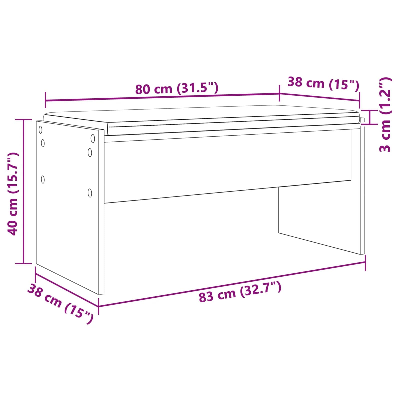 Haldna klop z blazino Betonsko siva 83 x 38 x 40 cm - slika 11