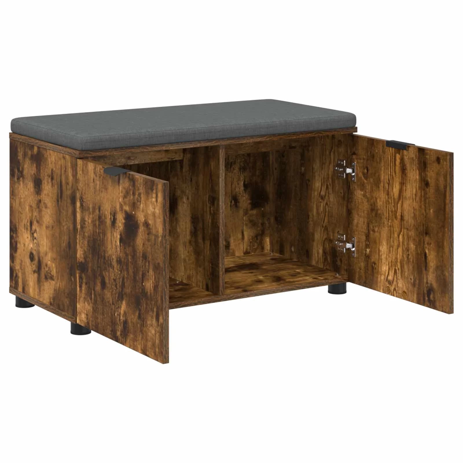 Haldna klop z blazino s polico Dimljeni Hrast 80 x 38 x 46 cm - slika 5