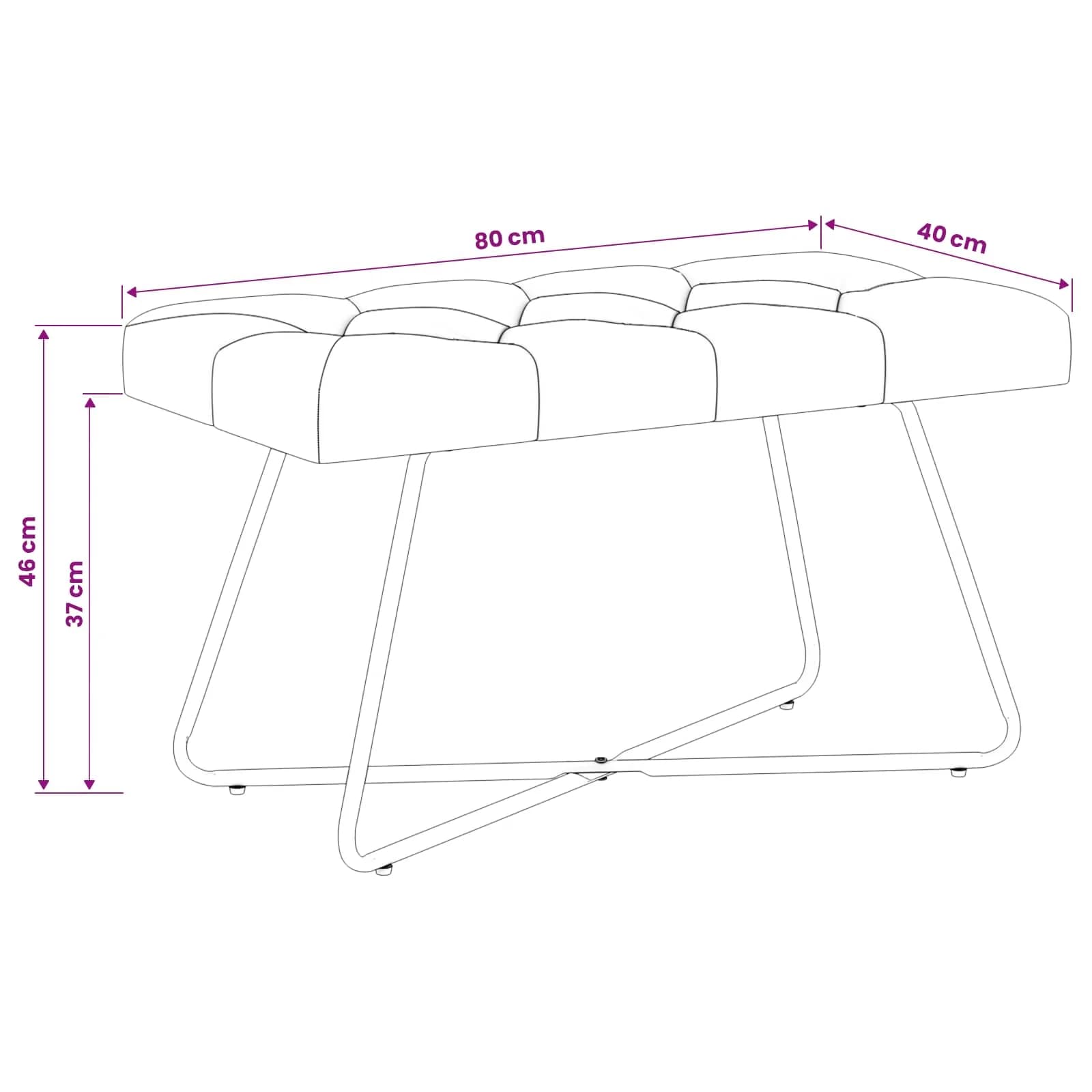 Klop s gumbnim oblazinjenjem Roza 80 x 40 x 46 cm Blago - slika 9