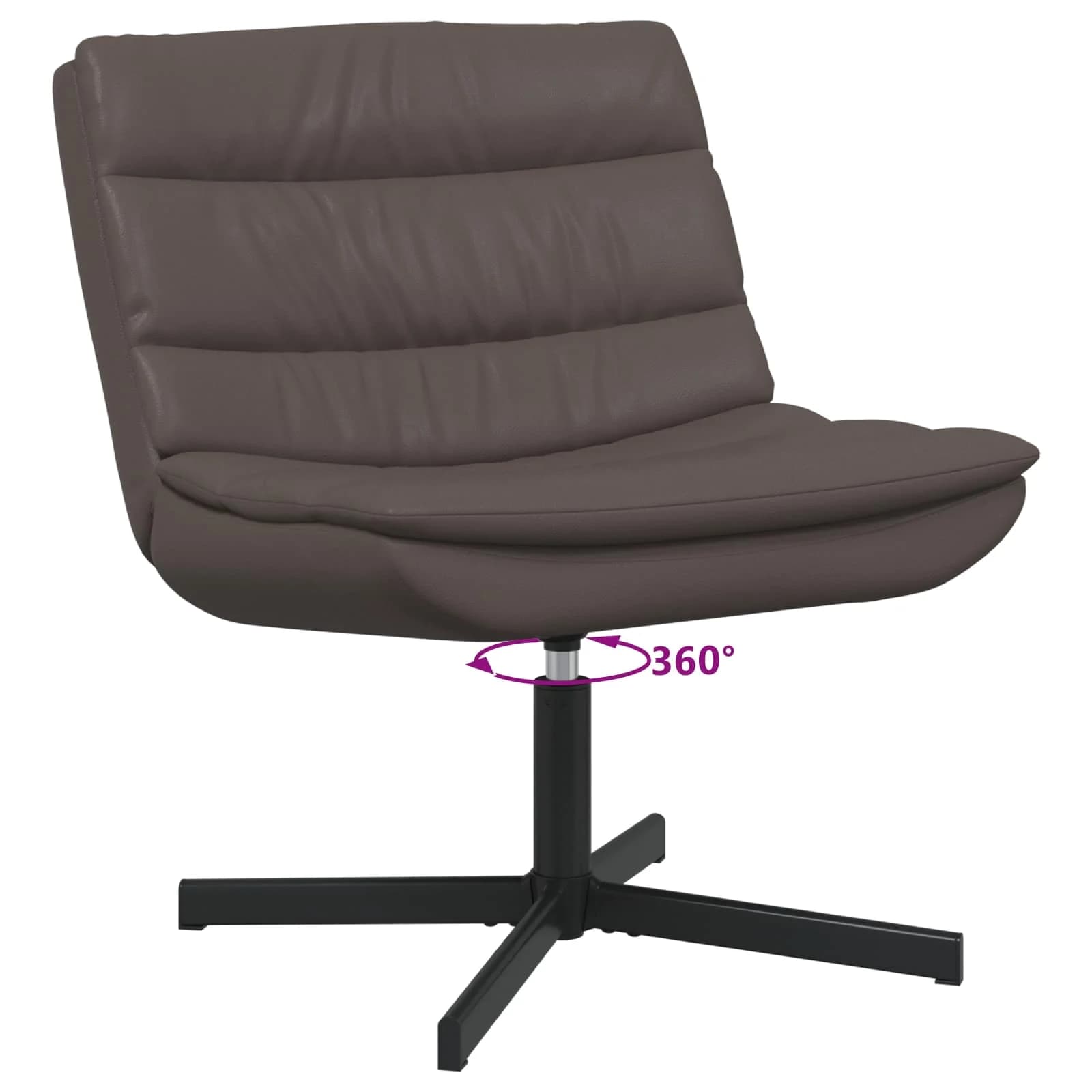 Vrtljiv stol Rjava 63 x 75 x 76 cm Svetleč PU - slika 5