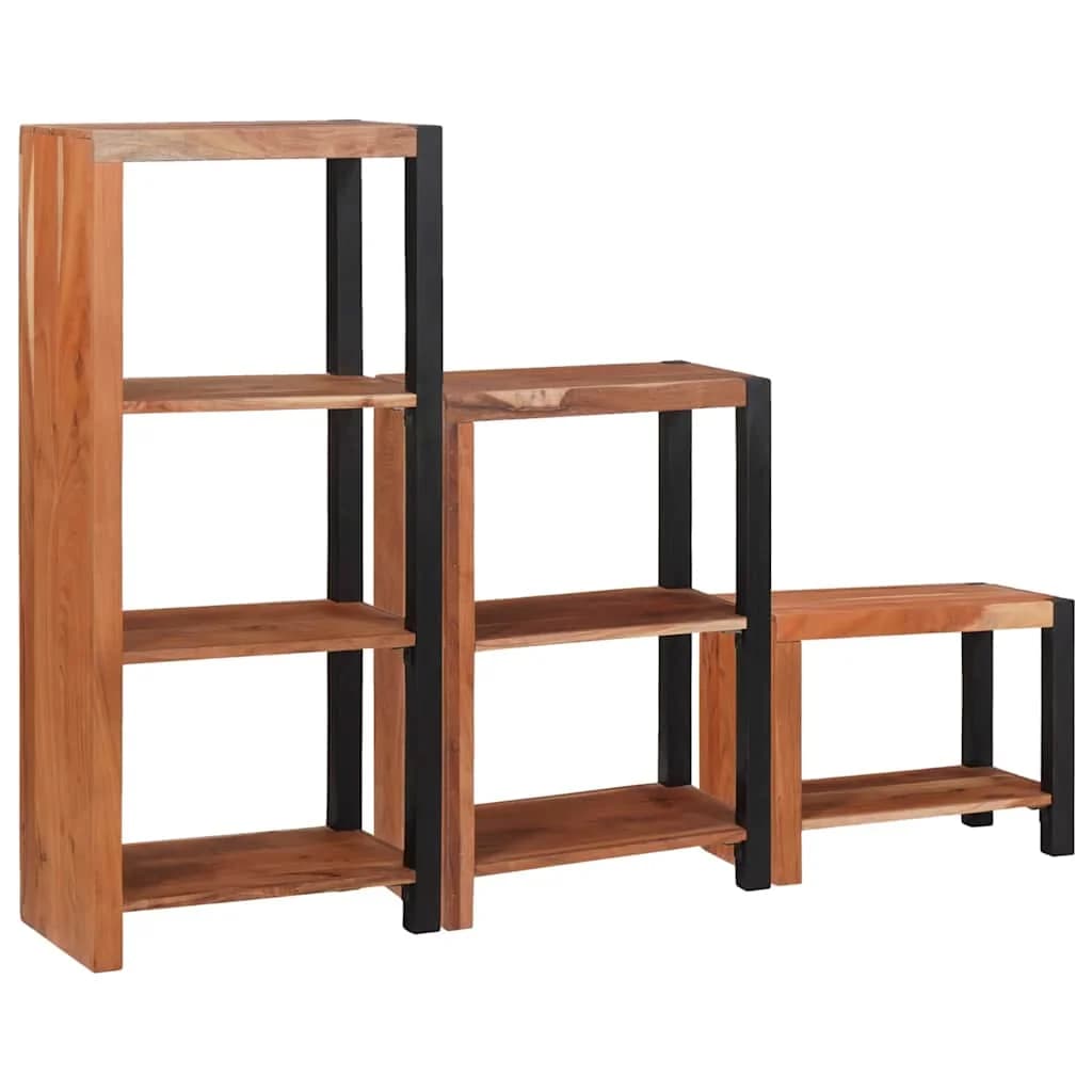 Knjižna polica 6 nivojev 3 kos 50 x 30 x 110 cm Rjava