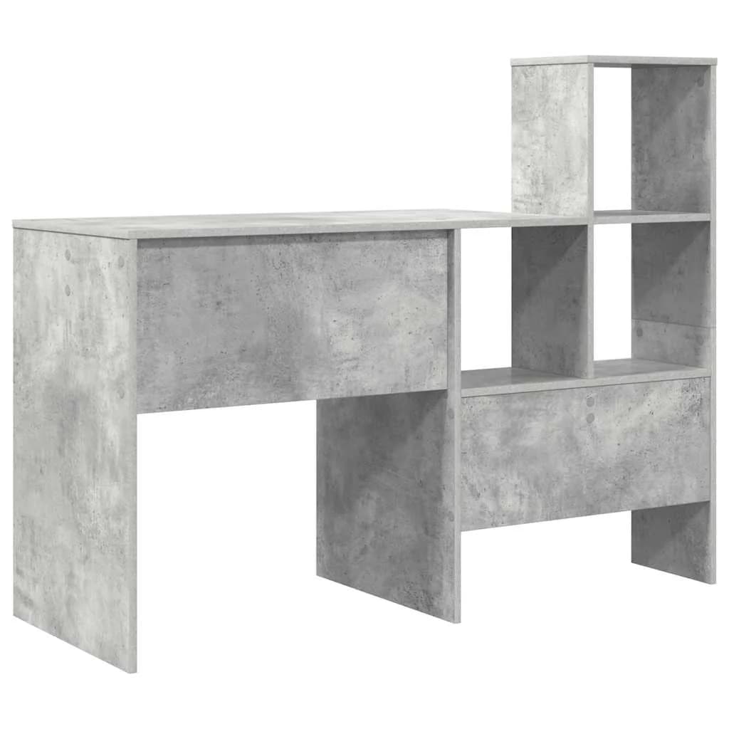 Miza Betonsko siva Inženirski les 131,5 x 50 x 106,5 cm - slika 7