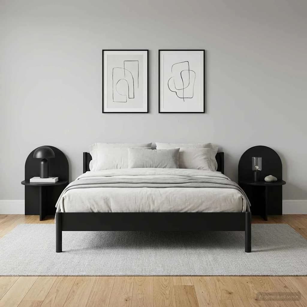 Nočna omarica 2 kos Črni hrast 48 x 49 x 65 cm - slika 4