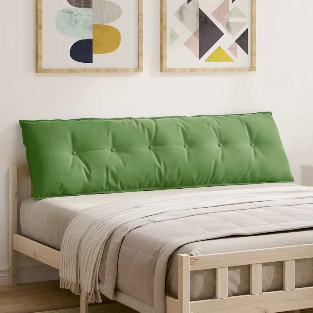 Poglavni vzglavnik Svetlo zelena 180 x 50 cm Žametna tkanina
