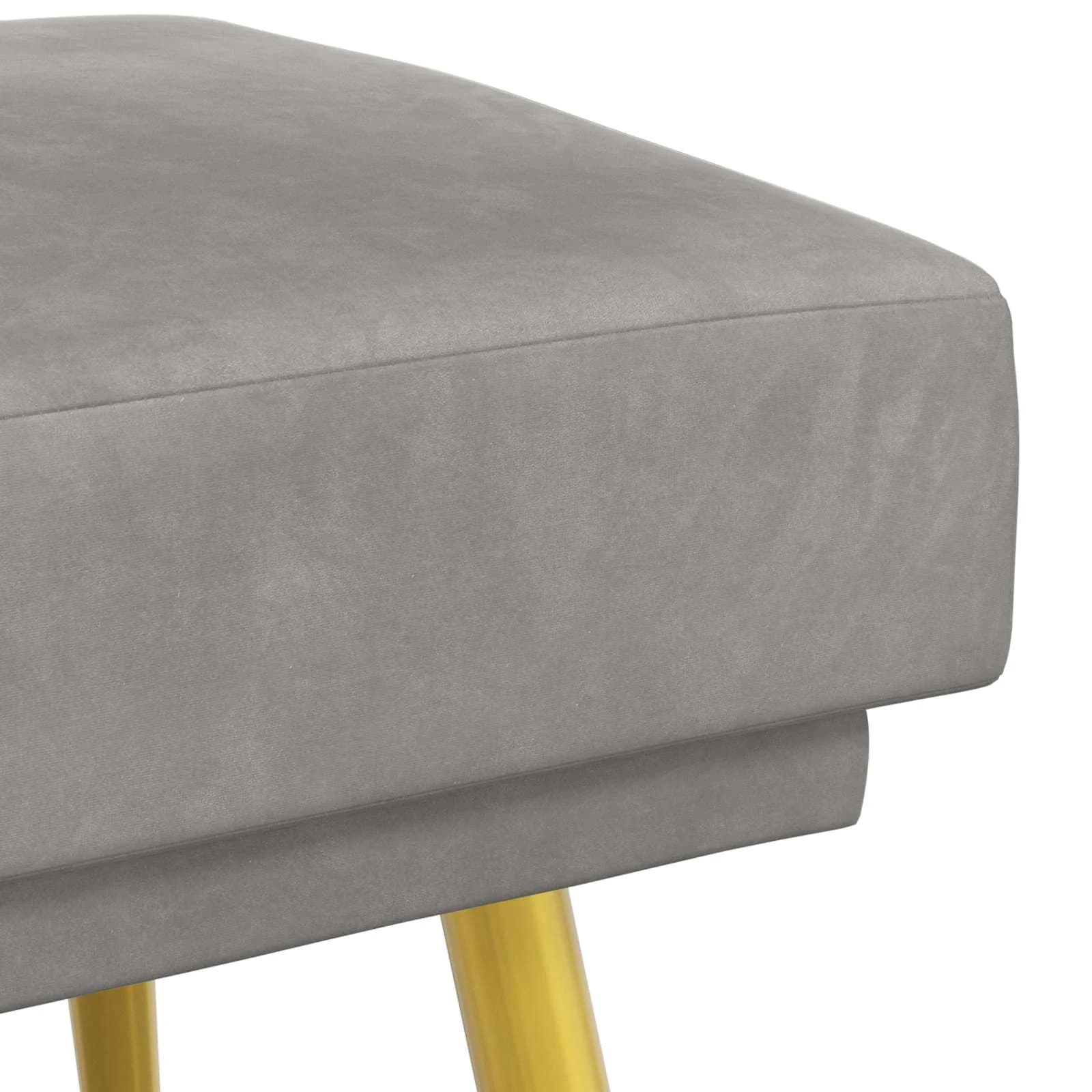Dvojna klop Svetlo siva 120 x 45 x 46 cm Žamet - slika 6