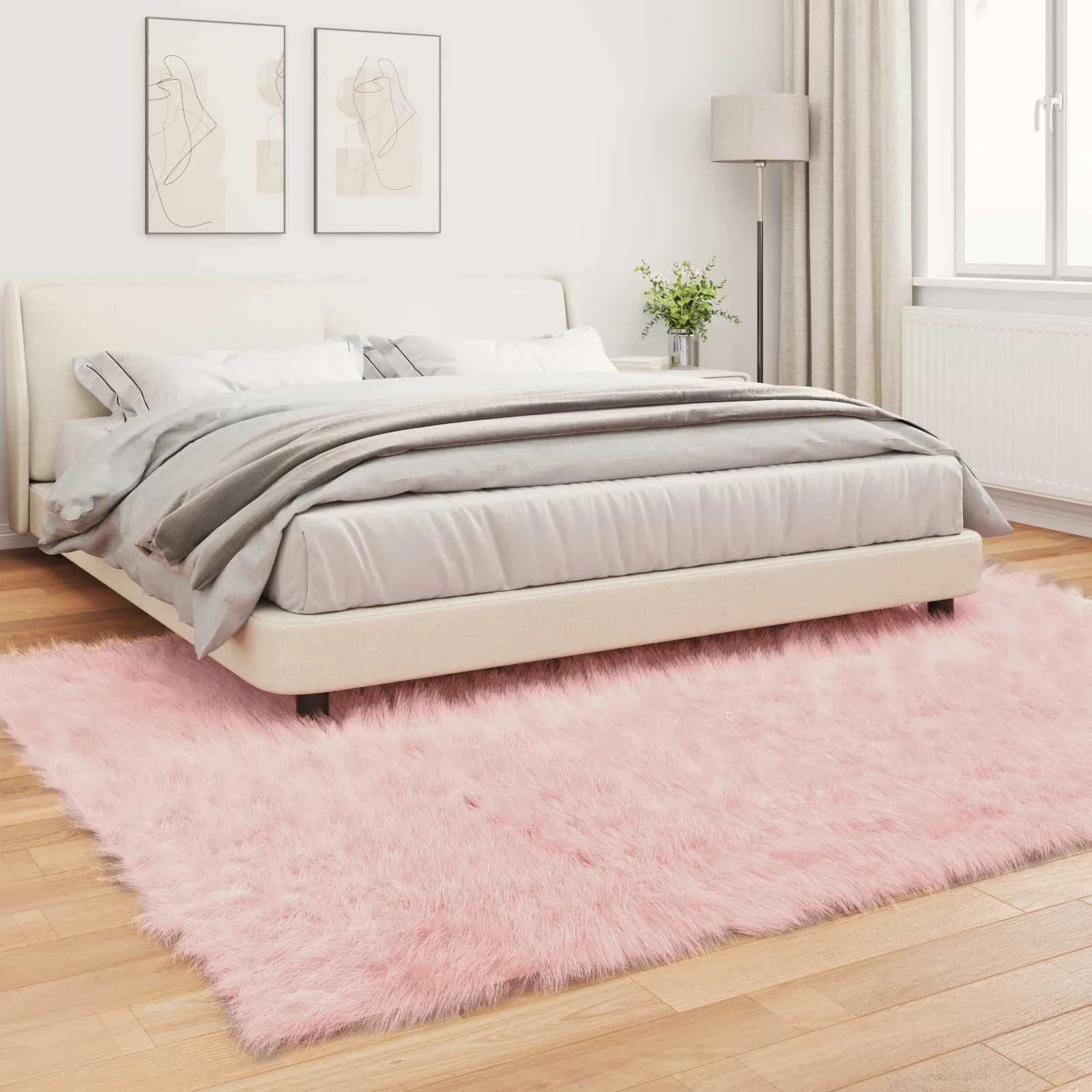 Preproga iz umetnega ovčjega krzna TAFALLA Roza 240 x 340 cm - slika 4
