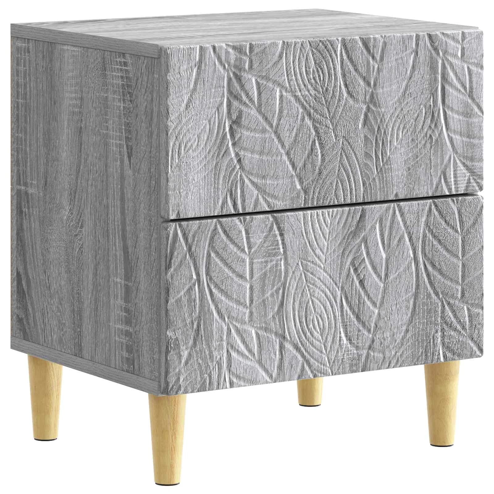Nočna omarica 2 kos Siva Sonoma 43 x 34,5 x 48 cm - slika 4