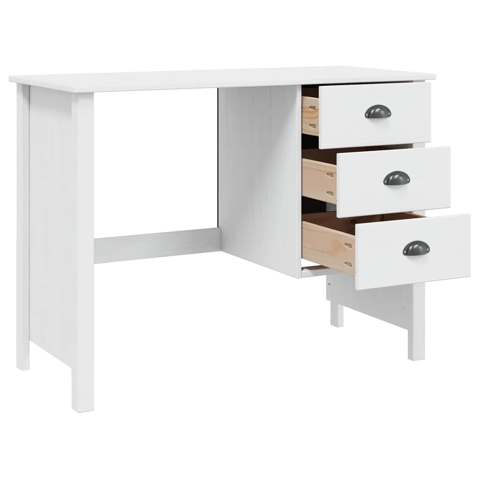 Pisalna miza z predali s predalom HILL Bela 100 x 45 x 74 cm - slika 4