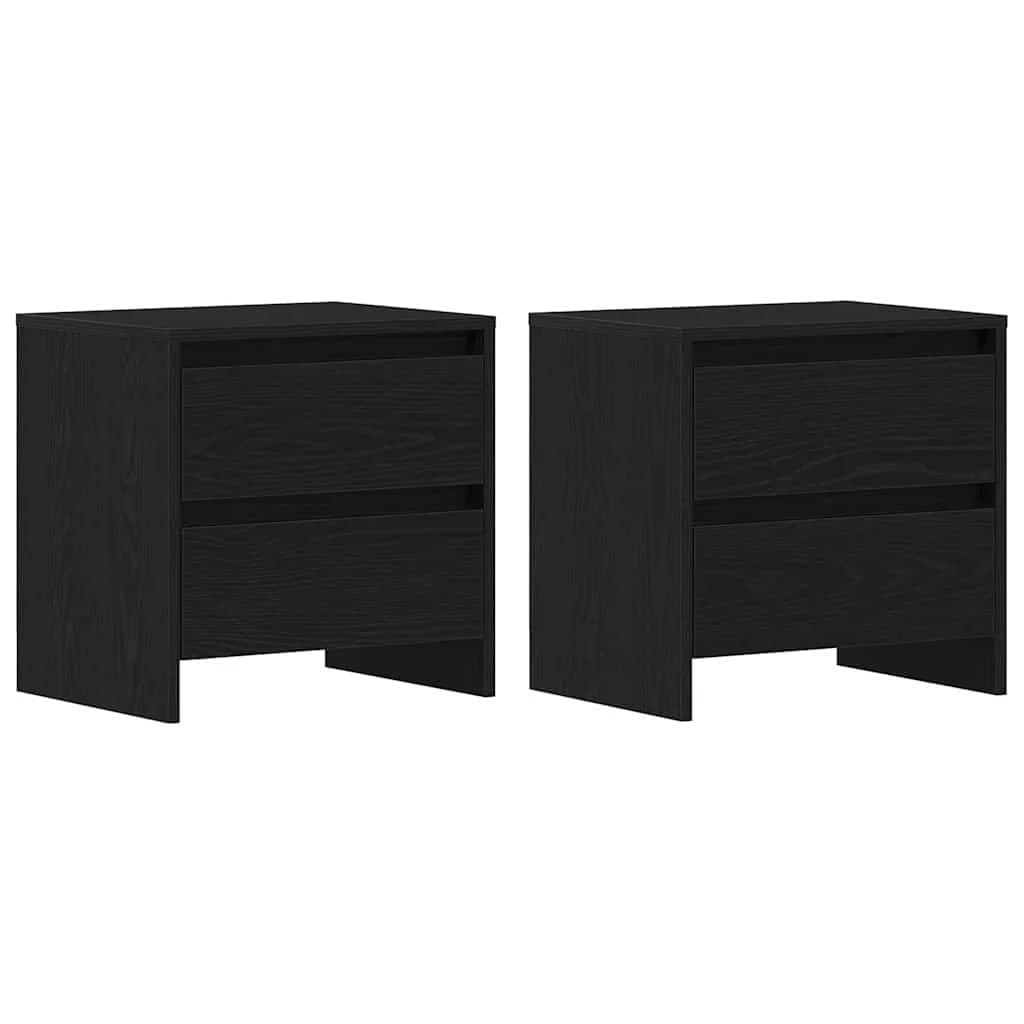 Nočna omarica 2 kos Črna Orehovina 45 x 34 x 44,5 cm - slika 2