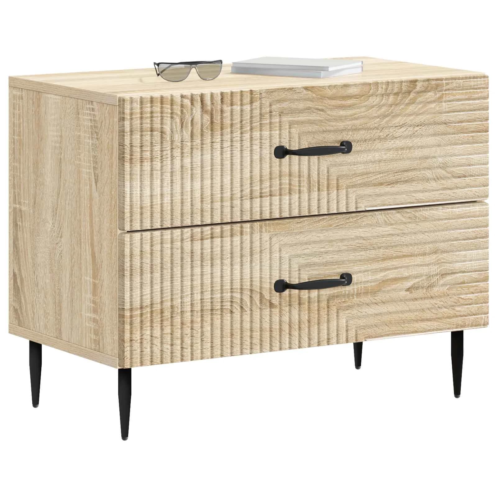 Nočna omarica Sonoma hrast 62 x 34,5 x 47,5 cm Inženirski les - slika 3