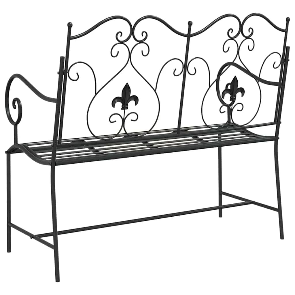 Vrtna klop Črna 104 x 54 x 93 cm Jeklo - slika 6
