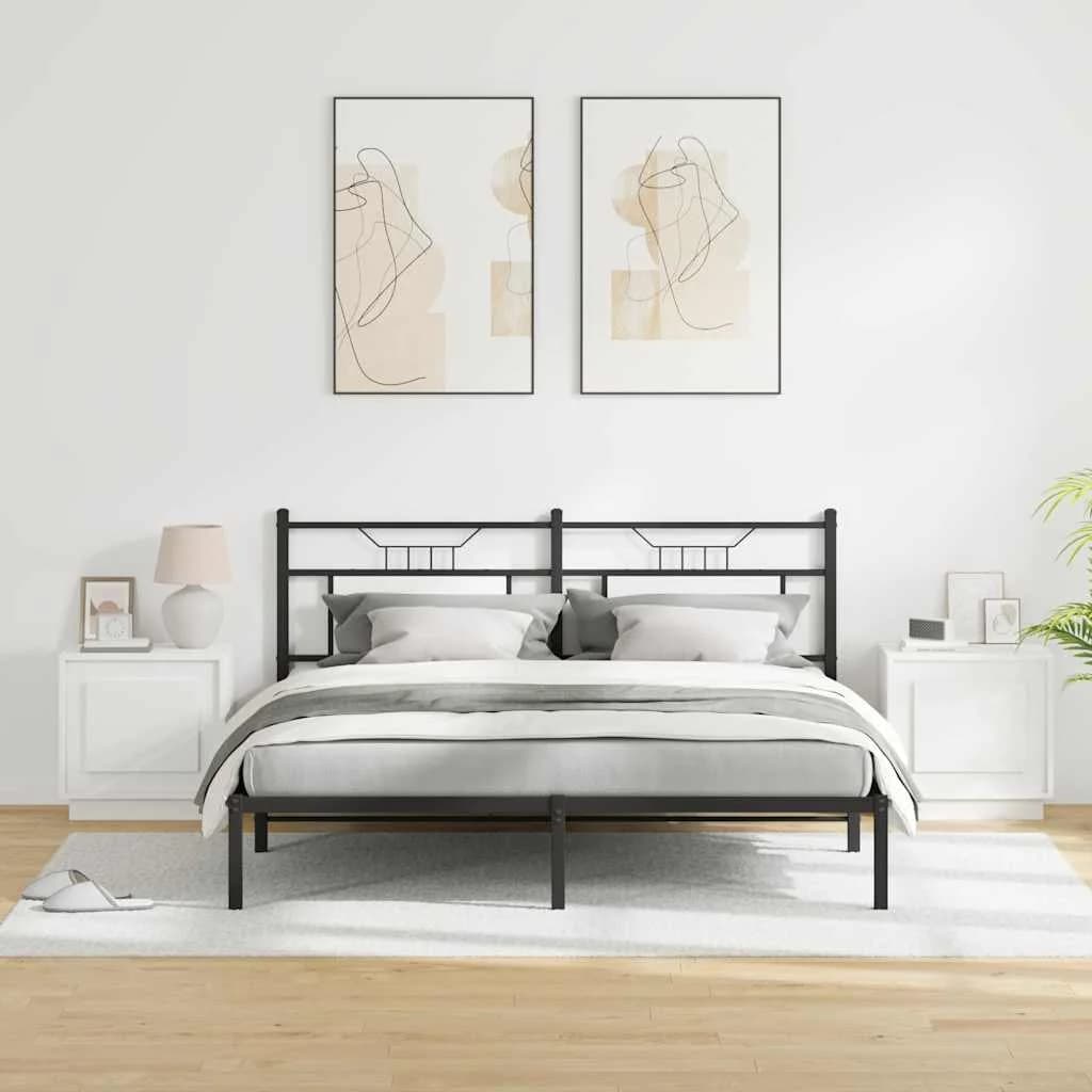 Nočna omarica 2 kos Bela 44 x 34,5 x 45 cm Inženirski les - slika 4
