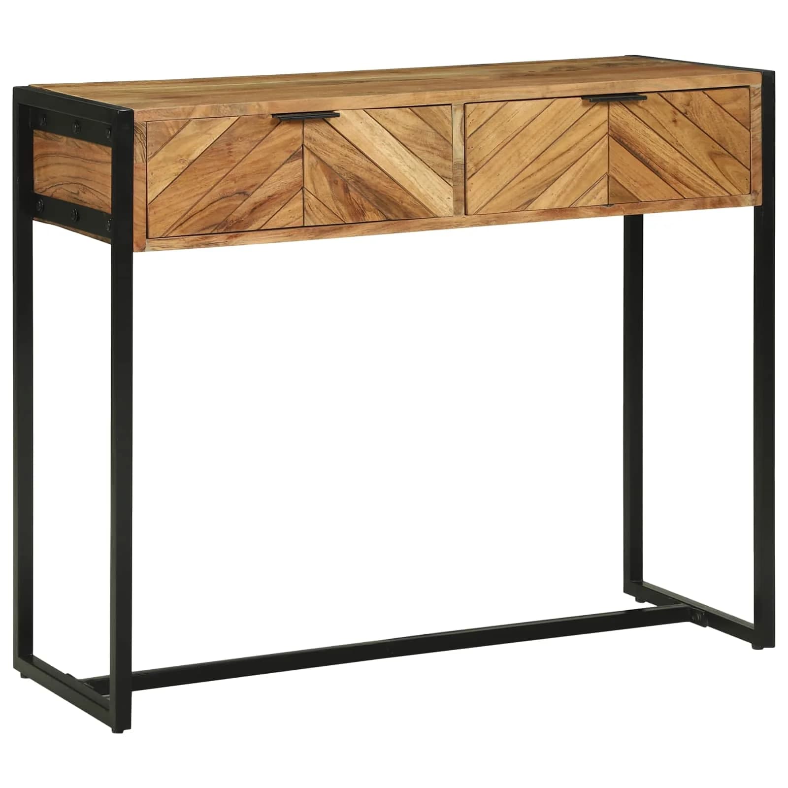 Konzolna miza Rjava 90 x 35 x 75 cm Masiven les akacije