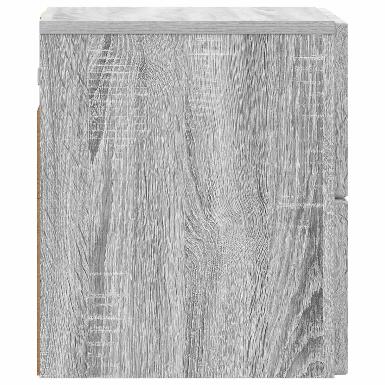 Stenski nočni omarici 2 kos Siva Sonoma 33 x 34,5 x 40 cm - slika 8