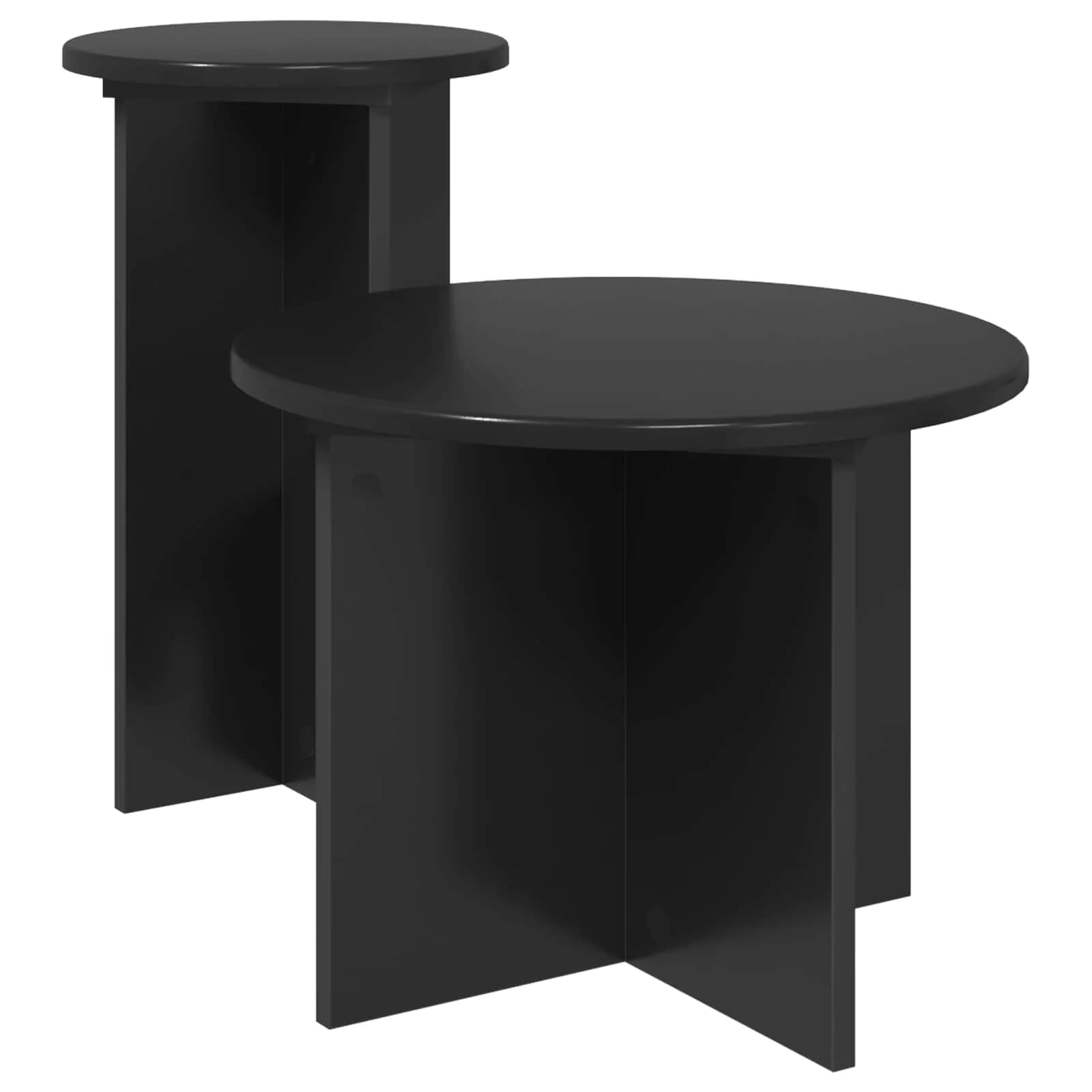 Komplet stranskih mizic 2 kos Črni hrast Ø 45 x 35 cm - slika 2