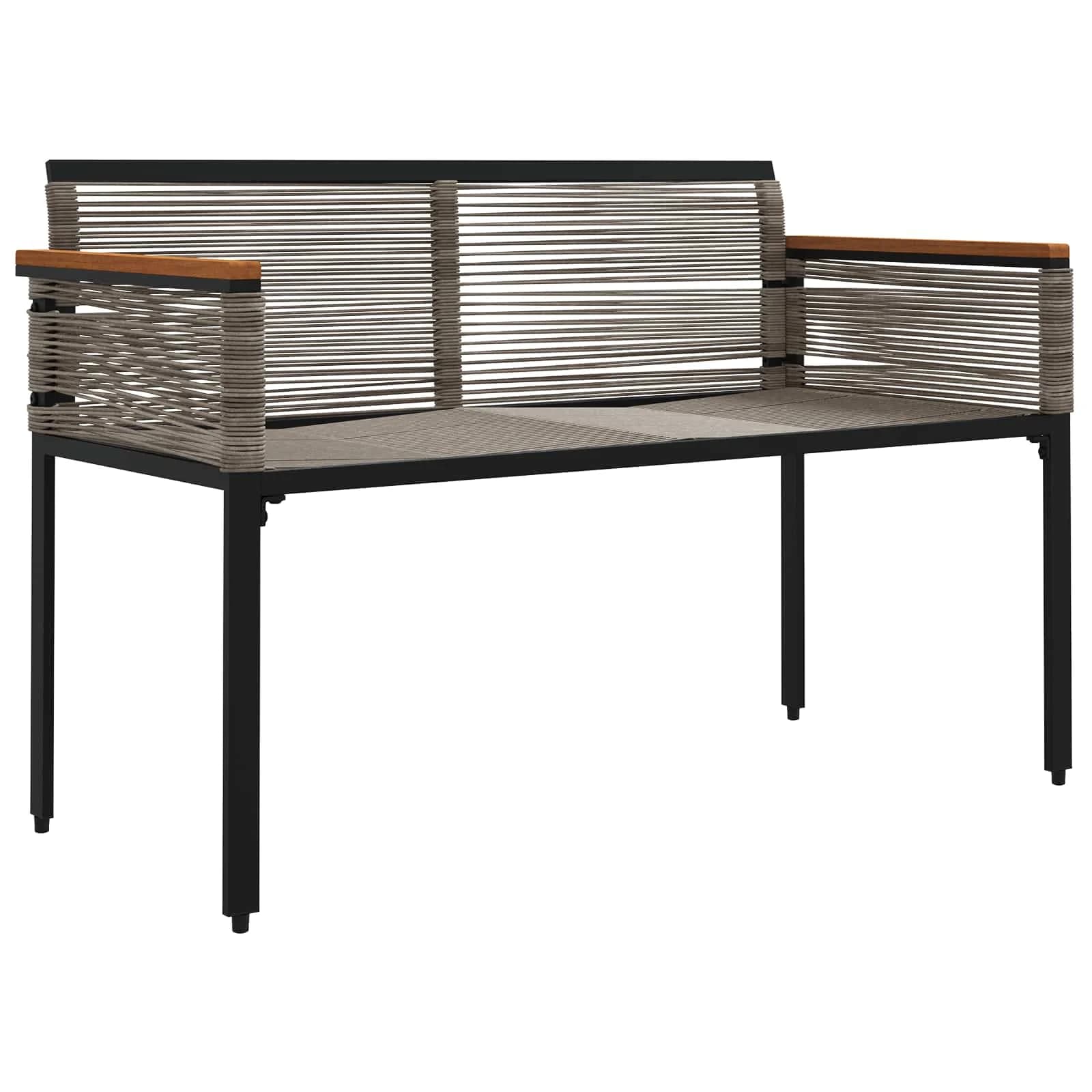 Zunanja klop Siva in temno siva 117 x 54 x 74.5 cm poli ratan - slika 4