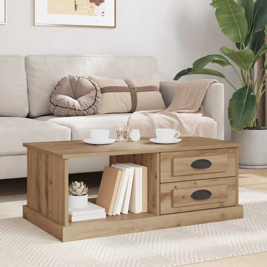 Klubska miza Umetni hrast 90 x 50 x 35 cm Inženirski les - slika 4
