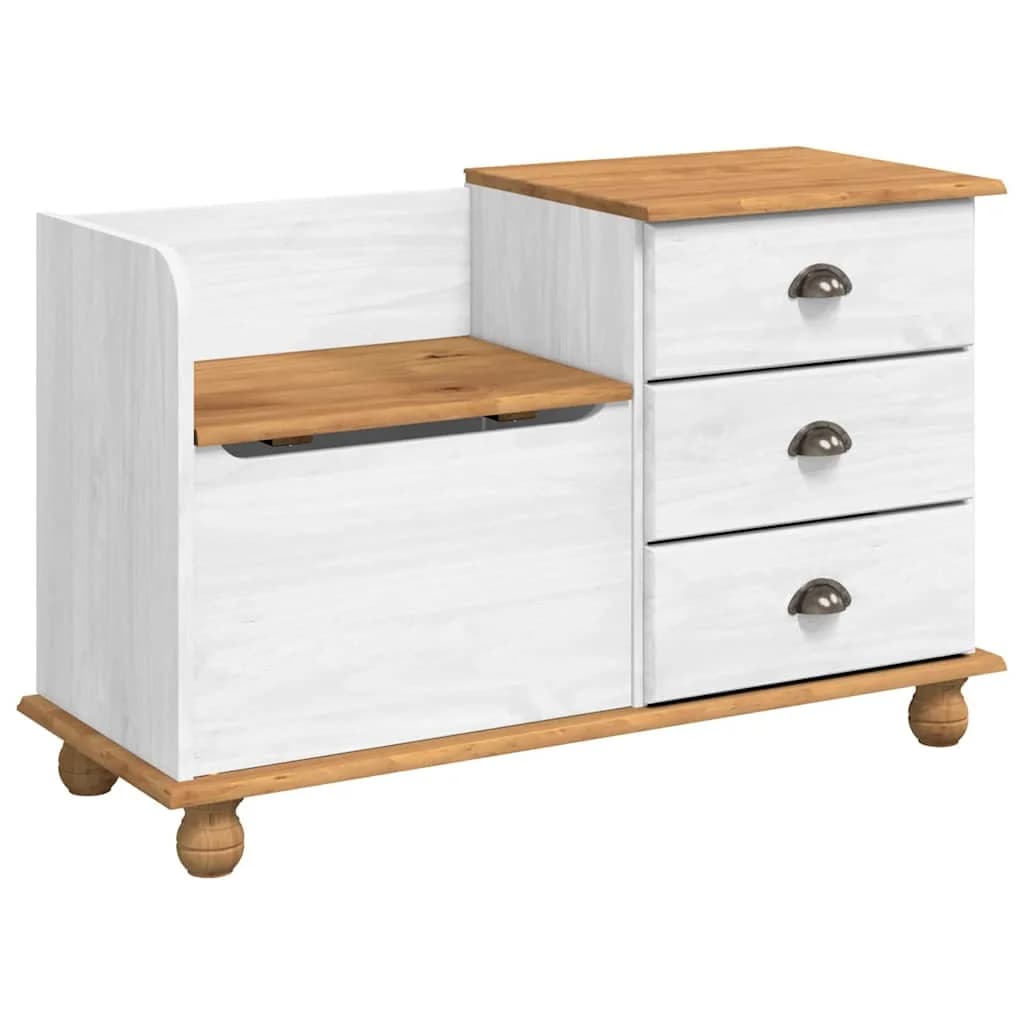 Klop s prostorom za shranjevanje ASKIM Bela 100 x 39 x 62 cm - slika 2