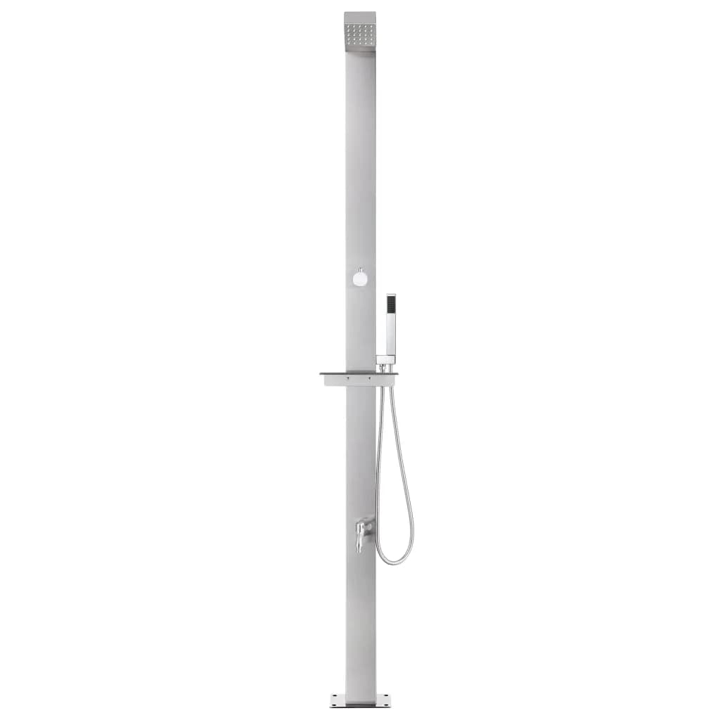 Vrtni tuš z rjavim podstavkom 225 cm nerjaveče jeklo - slika 4