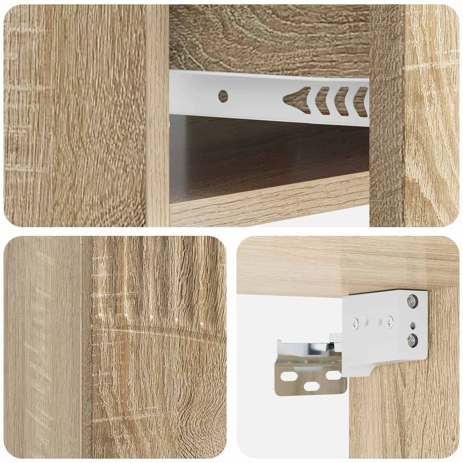 Stenski nočni omarici 2 kos Sonoma hrast 49 x 34,5 x 20 cm - slika 10