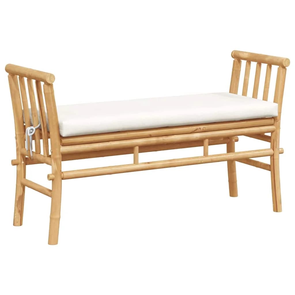 Vrtna klop z blazino Rjava 110 x 38 x 65 cm Bambus - slika 2