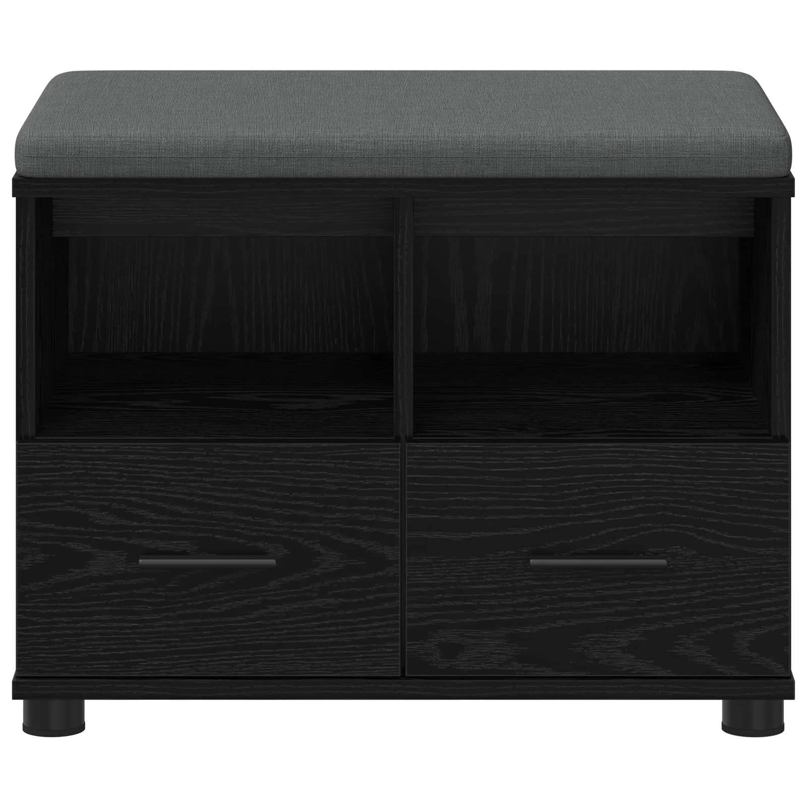 Haldna klop Črni Hrast 60 x 38 x 46 cm Oblikovan Les in Tkanina - slika 6