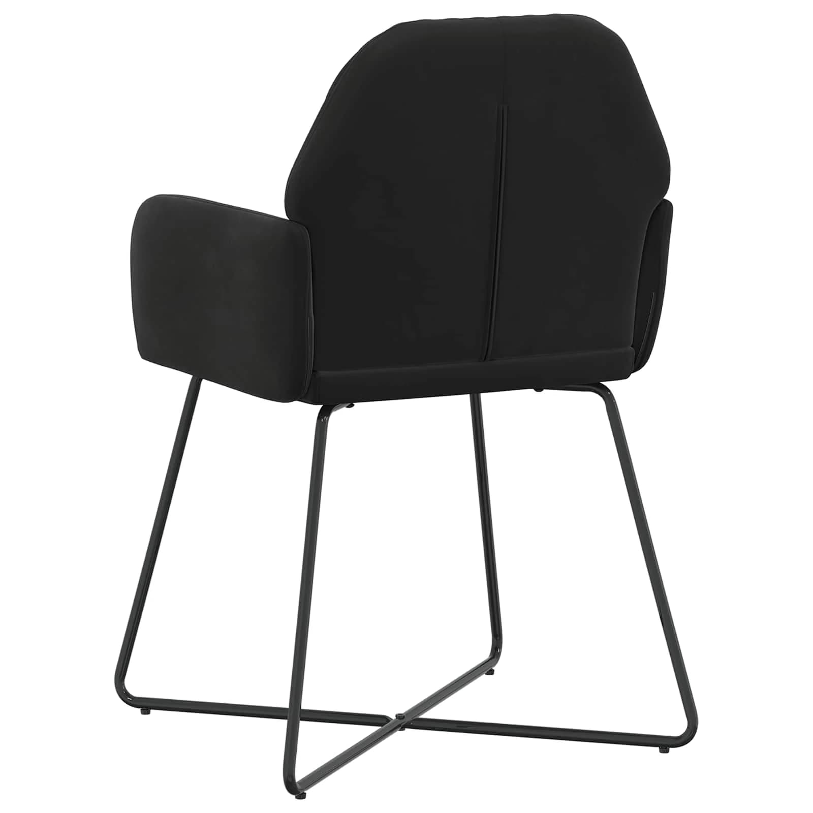 Jedilni stoli 2 kos Žamet Črna 55 x 50 x 84 cm - slika 5