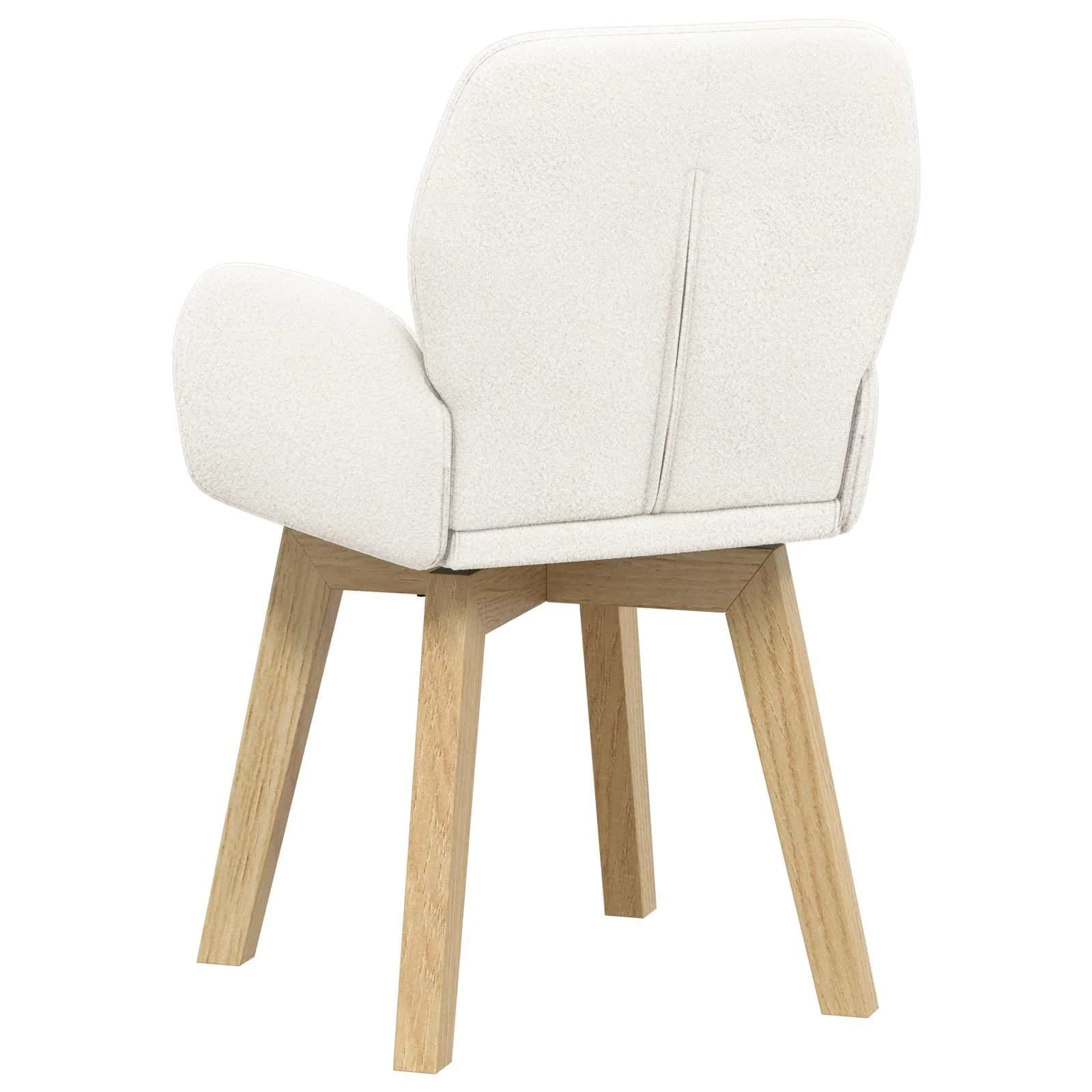 Vrtilne jedilne stole 2 kos Bouclé Krem 54 x 58 x 87 cm - slika 5