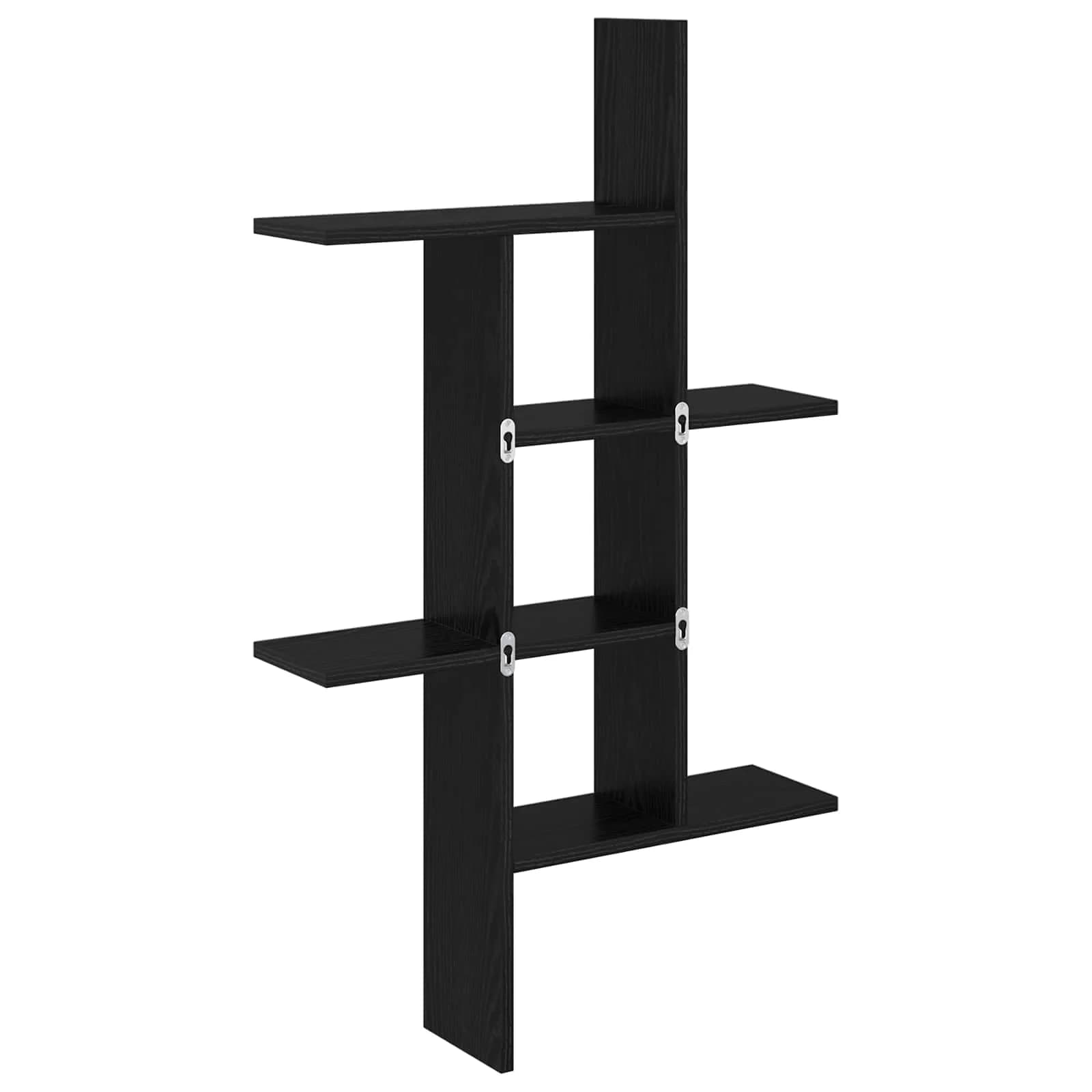 Stenska polica Črni hrast 61 x 15 x 102 cm Inženirski les - slika 6