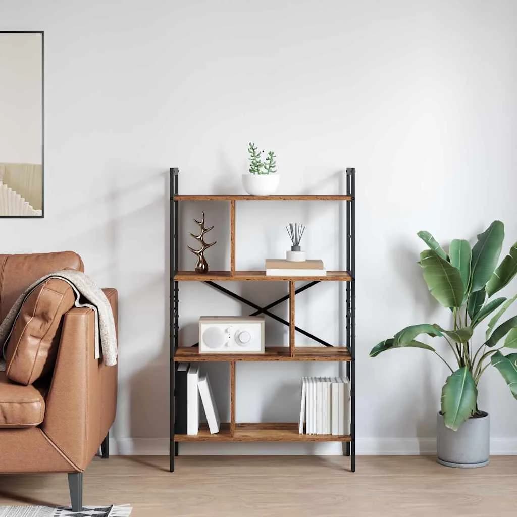 Knjižna polica 7 nivojev 75 x 30 x 123,5 cm Inženirski les - slika 4