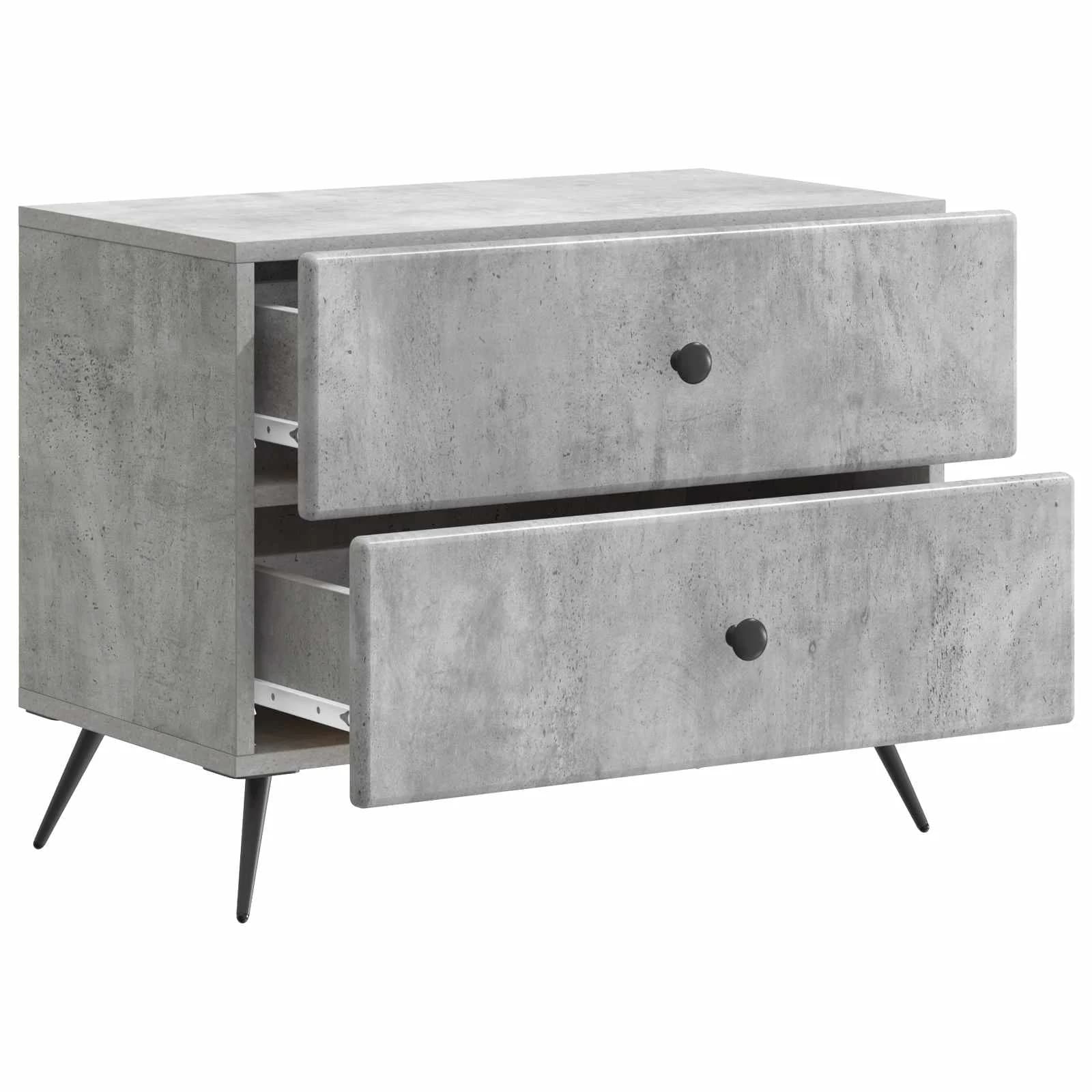 Nočna omarica Betonsko siva 62 x 34,5 x 47,5 cm Inženirski les - slika 4