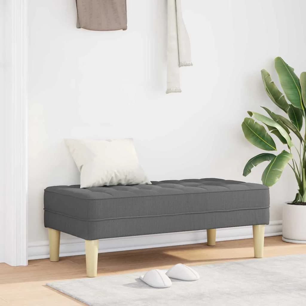 klop z blazino Temno siva 113 x 57 x 39 cm blago