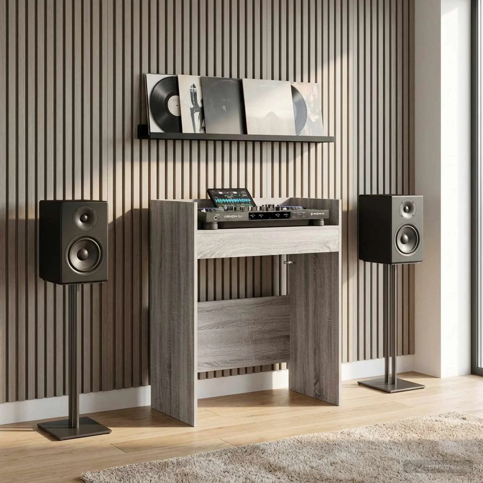 DJ miza Siva Sonoma 62 x 45 x 102 cm Inženirski les