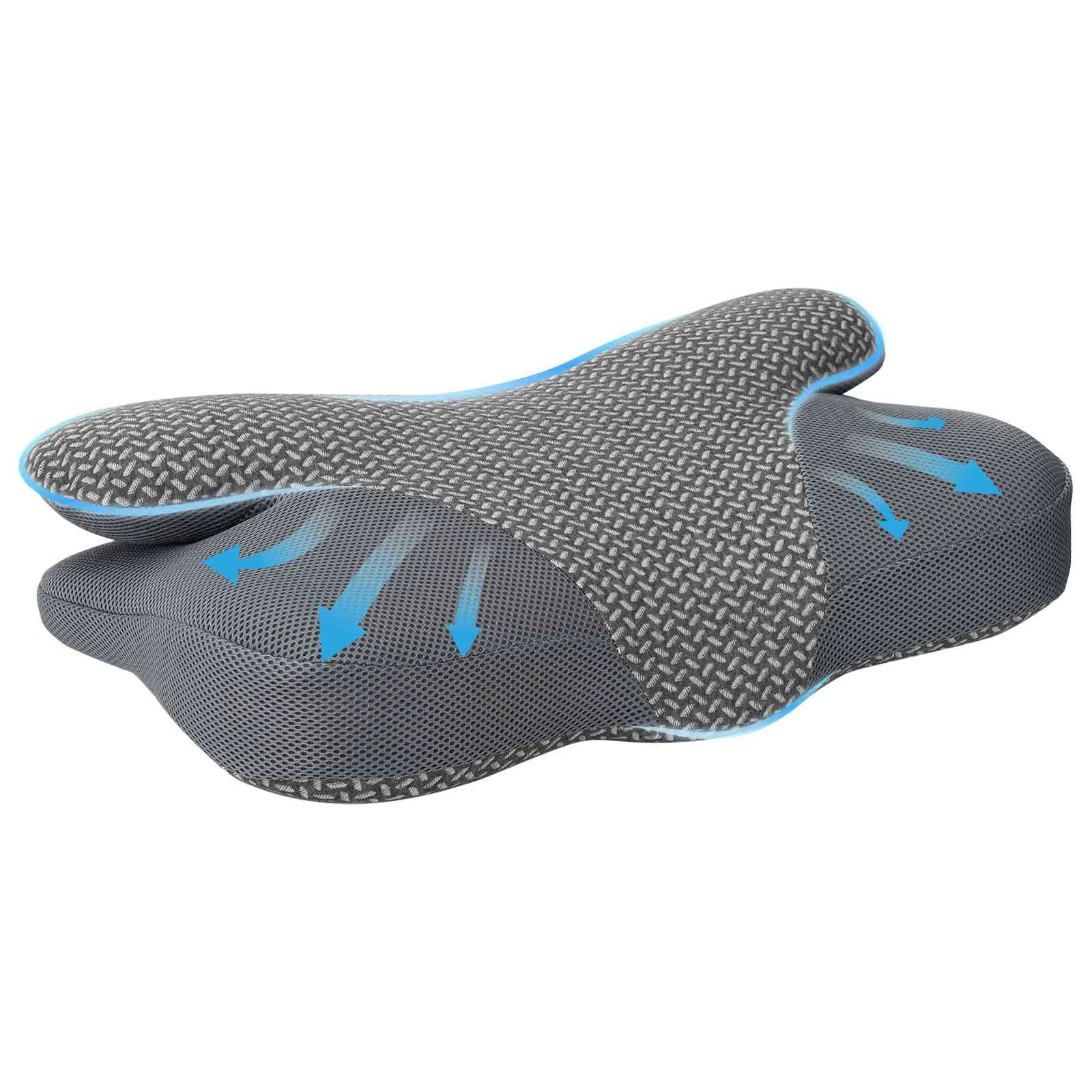 Vzglavnik za vrat Siva Spominska pena 58 x 36 x 13 cm - slika 2