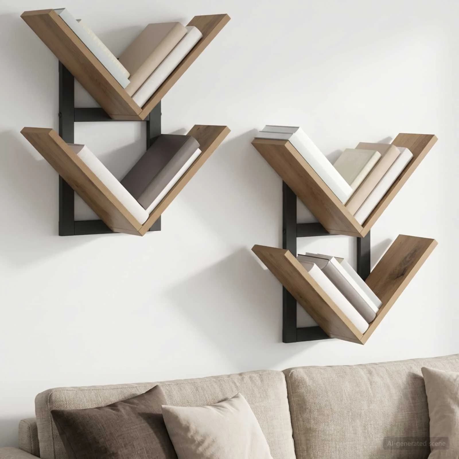 PrFloating Shelf 2 kos Artisan hrast 43 x 15 x 47 cm
