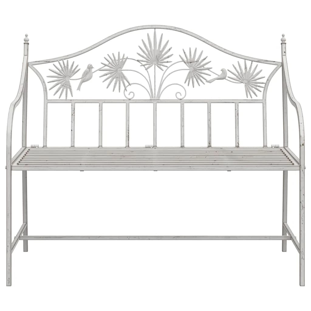 Vrtna klop Antik bela 104 x 52,5 x 89 cm Jeklo - slika 4