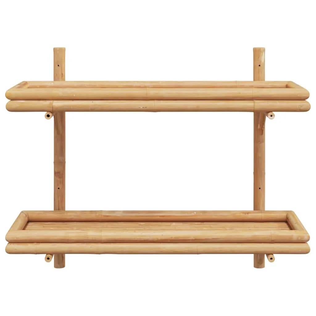Stenska polica s polico Rjava 75 x 26 x 60 cm Bambus - slika 6